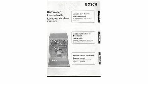 manual for bosch dishwasher 300 series