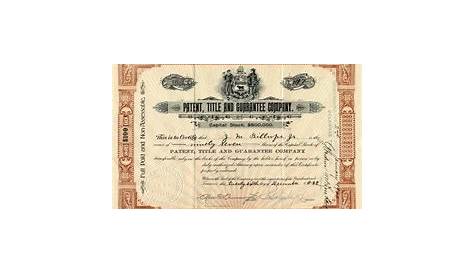 Patent, Title and Guarantee Company - Delaware 1899