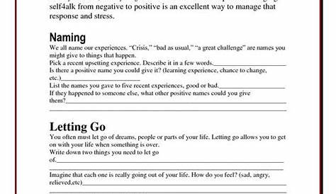Self talk worksheets - Changing Negatives into positives: | schemas