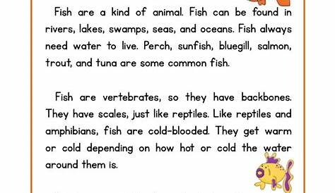 grade 5 the fish tale worksheet