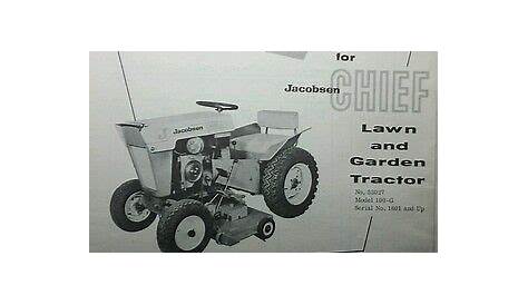 Jacobsen Chief 100-G 100G Supplement Lawn Garden Tractor Owner & Parts