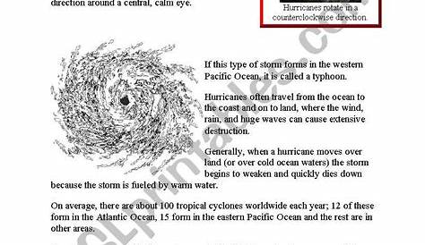 hurricane worksheets