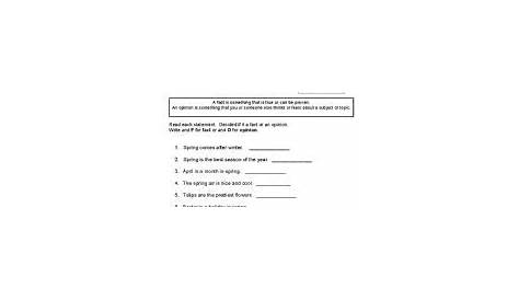 10 Best Images of Fact Or Opinion Worksheets Printable - the USA