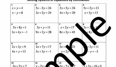solving systems of equations worksheets answers