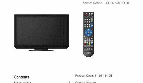 SANYO LCD-42K30-HD LCD TV Service Manual download, schematics, eeprom