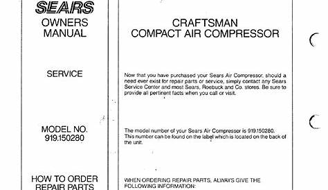 sears craftsman owners manuals free