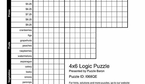 Logic Puzzles Easy Printable