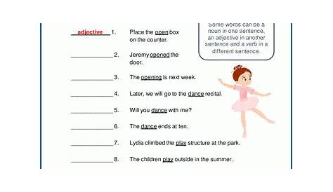 Noun, adjective and verb worksheets | K5 Learning