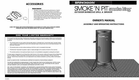 brinkman gourmet smoker manual