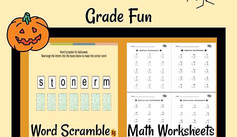 Halloween Activities for First & Second Graders Interactive & Printable | Kids math worksheets