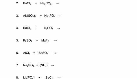 single replacement reactions worksheets
