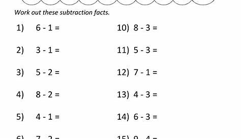 free printable math subtraction worksheets