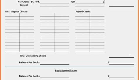 reconciling a bank statement worksheets