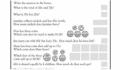 Money Word Problems #1 Worksheet for 2nd - 4th Grade | Lesson Planet