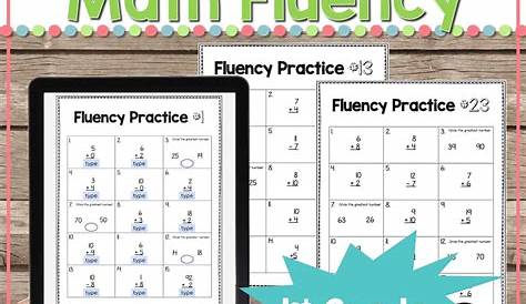 math fluency 1st grade