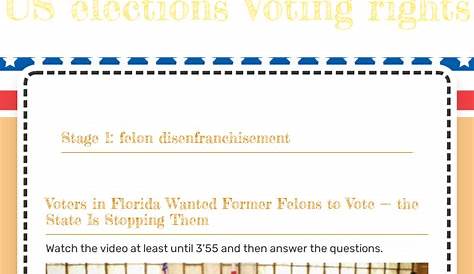 US elections Voting rights | Interactive Worksheet by AC Touchais