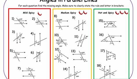 properties of parallel lines worksheets