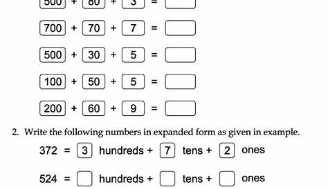 expanded form addition worksheet