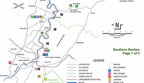 greenbrier river trail mileage chart