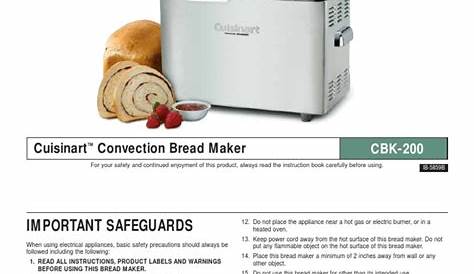 cuisinart compact automatic bread maker manual