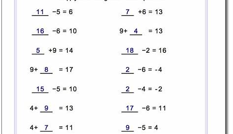 mixed addition and subtraction worksheet