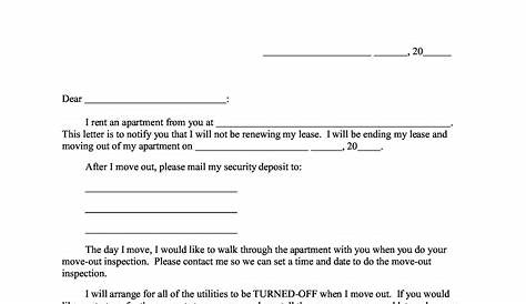 Notice To Vacate Letter To Tenant For Your Needs - Letter Template