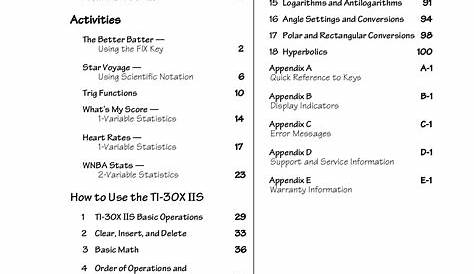PDF manual for TI Calculator TI-30X IIS