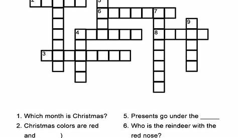 Christmas Crossword Puzzle - ALL ESL