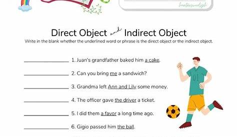 Direct and Indirect Object - HuntersWoodsPH.com Worksheet interactive