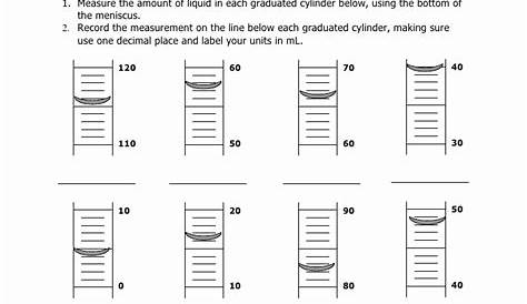 graduated cylinder practice worksheet