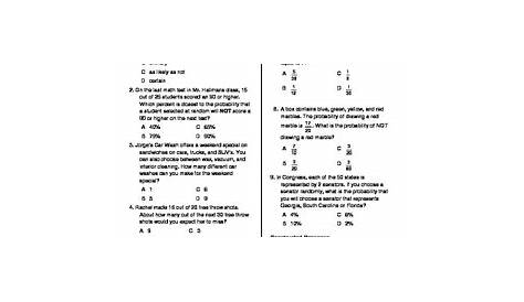 free probability worksheets 7th grade