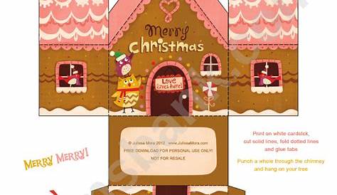 Woodland Gingerbread House Template printable pdf download