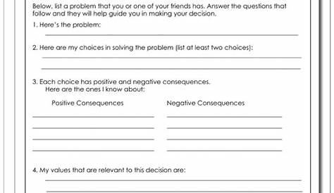 13 Best Images of Real Life Worksheets For Teens - Life Problem Solving