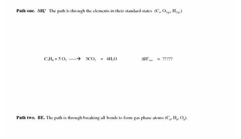 Enthalpy Calculation Worksheet Worksheet for Higher Ed | Lesson Planet