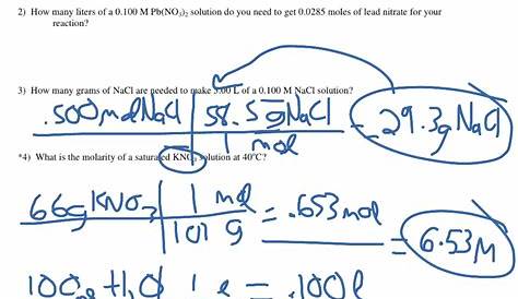 molarity practice problems worksheet answers