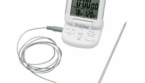 Polder THM-362-90 Digital In-Oven Probe Thermometer/Timer, White