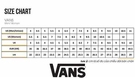 vans big kids size chart