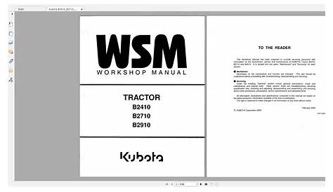 Kubota Tractor B2410 B2710 B2910 Workshop Manual | Auto Repair Manual