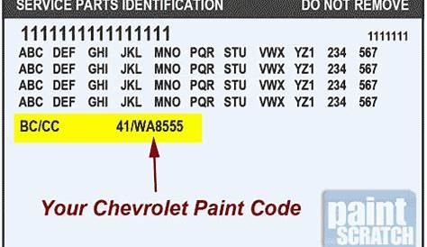 2019 chevy silverado paint code location