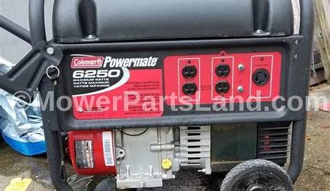 coleman powermate 6250 generator parts manual