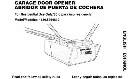 Craftsman 1/2 HP GARAGE DOOR OPENER MODEL 139.5364812 User Manual | 40