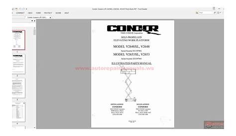 Condor Scissors Lift V2648XL,V2653XL #92357 Parts Book | Auto Repair