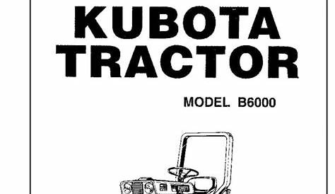 Kubota B6000 Operation manual PDF Download - Service manual Repair