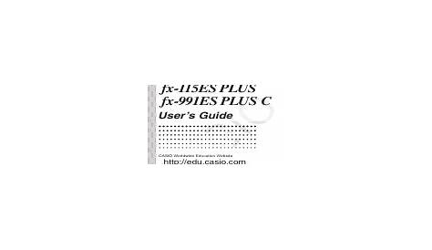 Pdf Download | Casio fx-115ES PLUS User Manual (59 pages) | Also for