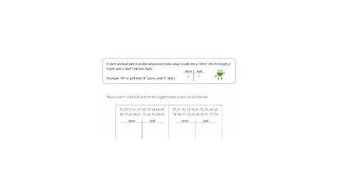 stem and leaf plots worksheets answer key