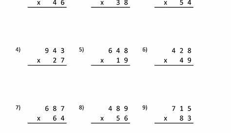 Multiplication Worksheets Grade 3 multiplication 1 digit free printable