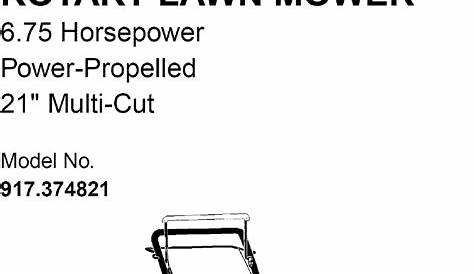 Craftsman 917374821 User Manual LAWN MOWER Manuals And Guides L0522324