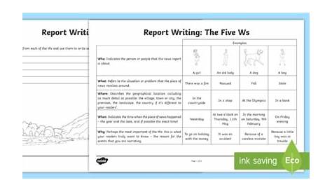 The 5 W's Worksheet: News Report Writing - English - Twinkl