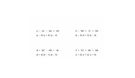 Factoring Polynomials Practice Worksheet With Answers | TUTORE.ORG