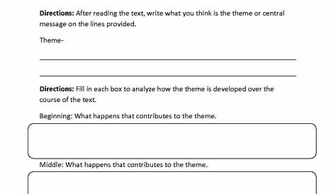 15 Best Images of Determining Theme Worksheets - Theme Worksheets 3rd